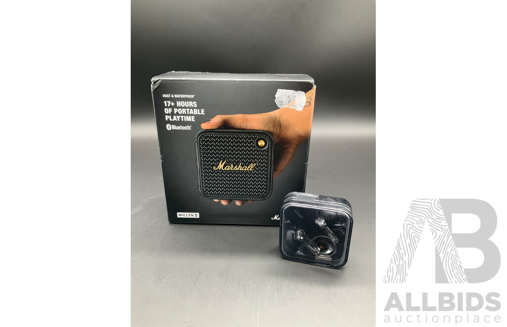 MARSHALL WILLEN II Portable Bluetooth Speaker and NOTHING Wireless Earbuds - Lot of 2