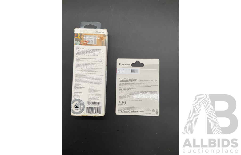 LOGITECH Crayon Digital Pencil and DYNABOOK 32GB MicroSDHC UHS-I Card with Adapter - Lot of 2