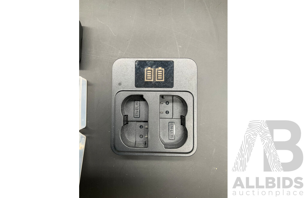 SanDisk Extreme 128GB and Extreme Pro 512GB Micro Memory Cards and LLANO 2- Pack Battery (EN-EL15C) for Nikon Cameras with Battery Charger - Lot of 5