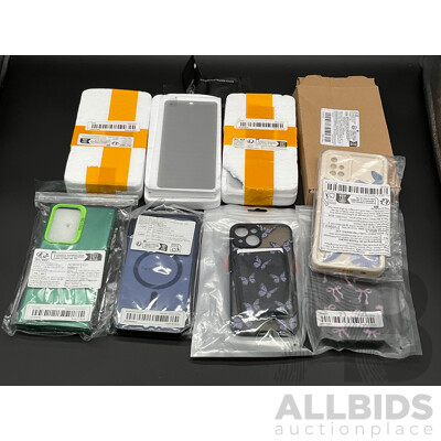 Assorted Phone Covers and Screen Protectors - Lot of 9