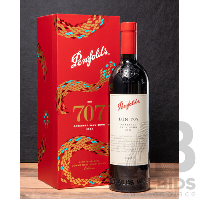 Boxed Penfolds Bin 707 Limited Release 'Lunar Year of the Snake' Cabernet Sauvignon Vintage 2022