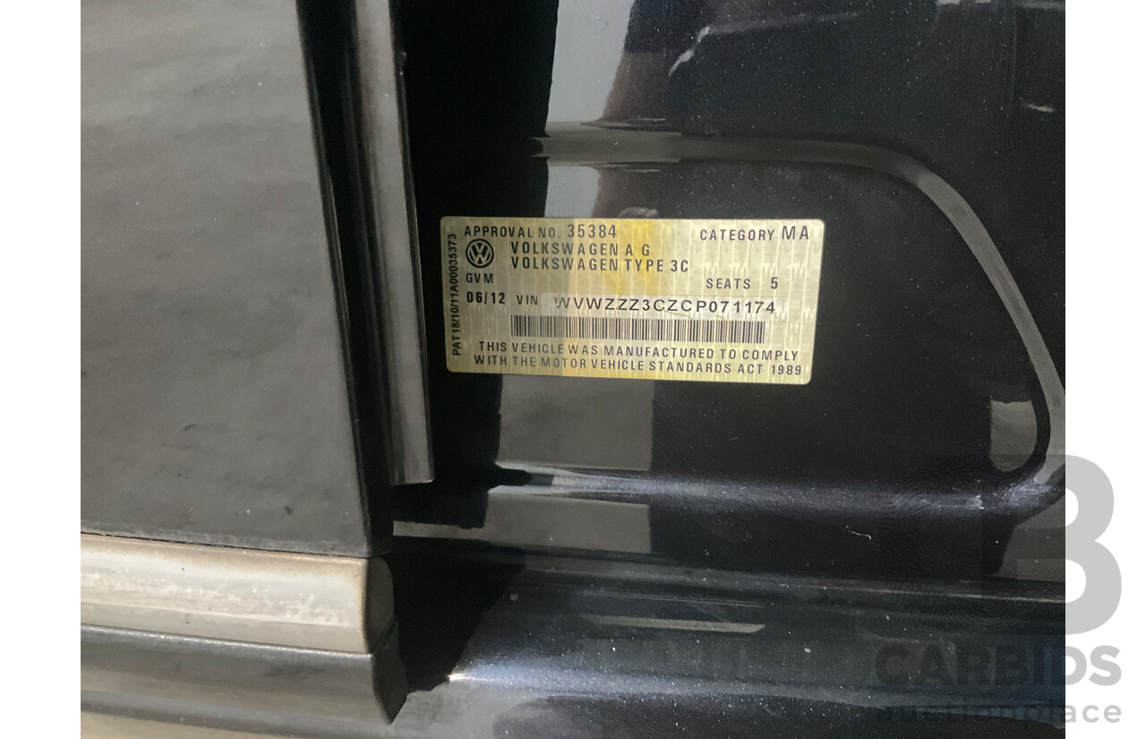 6/2012 Volkswagen Passat 118 TSI 3C MY13 4d Sedan Deep Black Turbo 1.8L