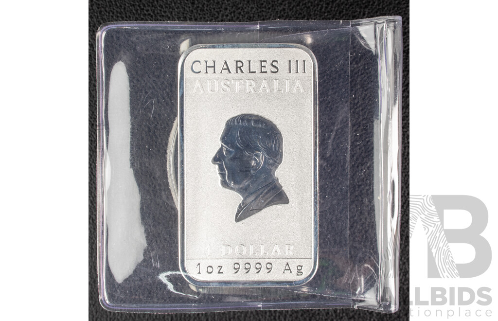 Australian Perth Mint 2025 Silver One Dollar Rectangular Bullion Coin, Chinese Dragon .999