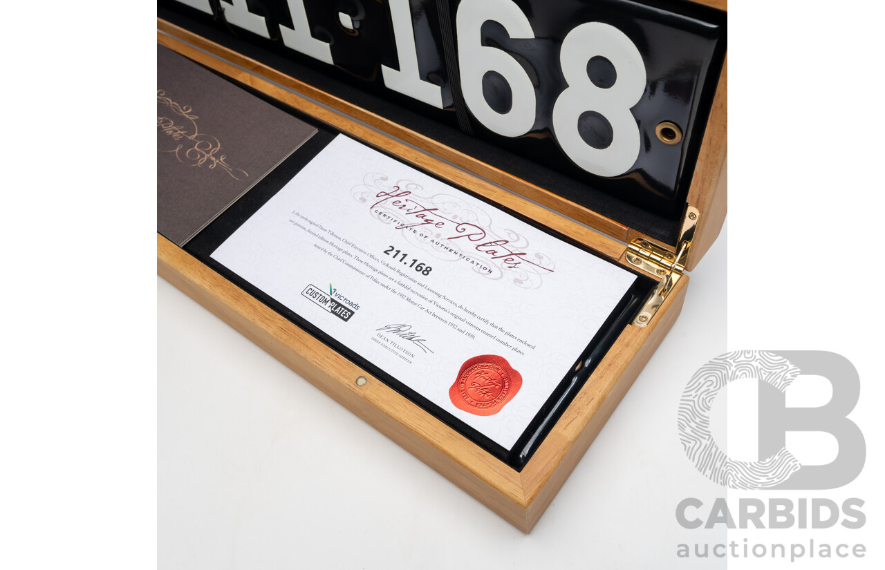 Victorian VIC Six Digit Heritage Number Plate - 211.168