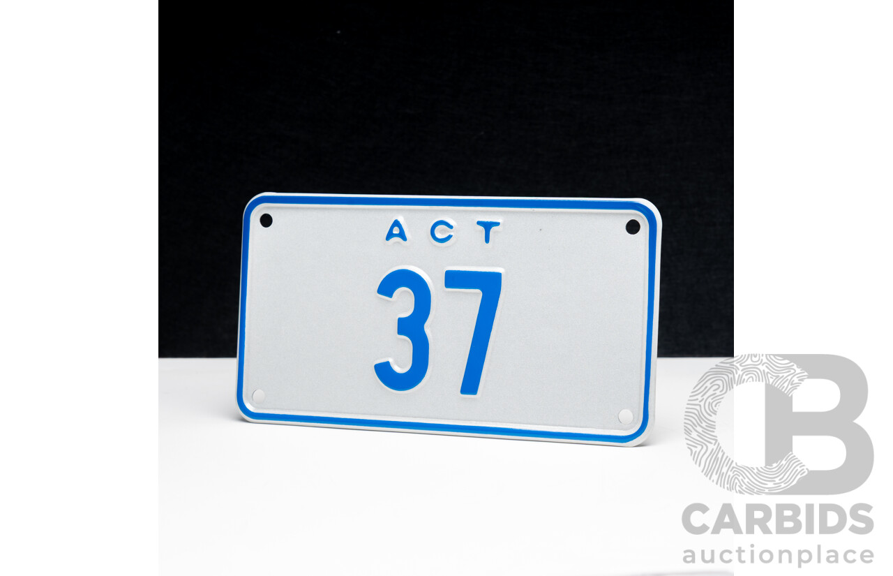 ACT Two Digit Numerical MOTORBIKE NUMBER PLATE- 37