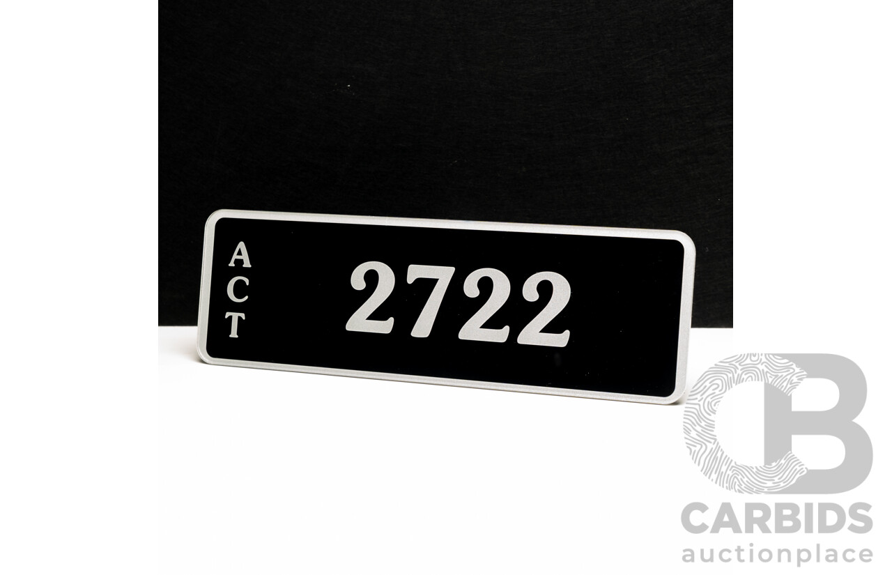 ACT 4-Digit Number Plate - 2722