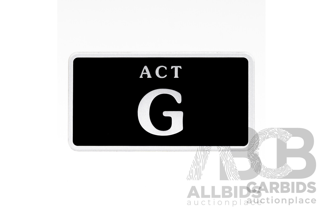 ACT Single Letter MOTORBIKE NUMBER PLATE - G