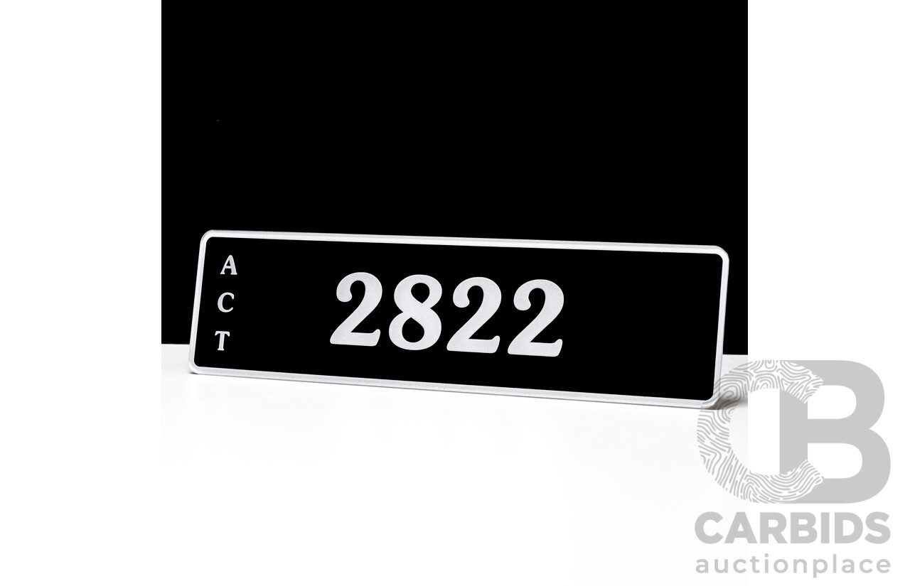 ACT 4-Digit Number Plate - 2822