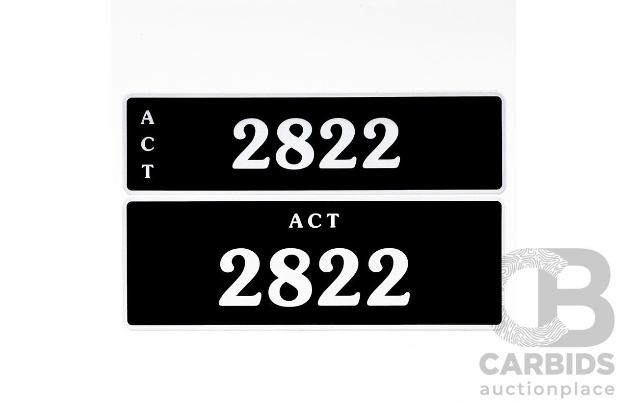 ACT 4-Digit Number Plate - 2822