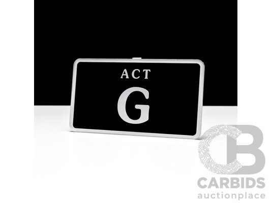 ACT Single Letter MOTORBIKE NUMBER PLATE - G