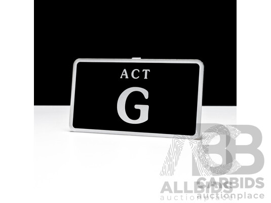 ACT Single Letter MOTORBIKE NUMBER PLATE - G