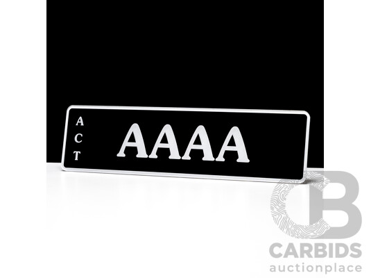 ACT 4 Character Motor Vehicle Number Plate - AAAA