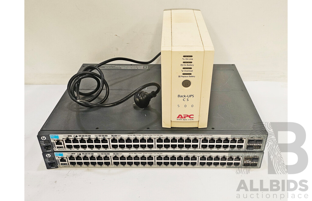 HP (J9728A) 2920-48G 48-Port Managed Gigabit Switches & APC Back-UPS CS 500 UPS