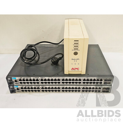 HP (J9728A) 2920-48G 48-Port Managed Gigabit Switches & APC Back-UPS CS 500 UPS