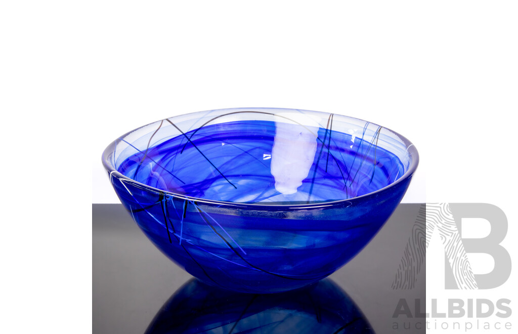 Large Art Glass Bowl by Kosta Boda