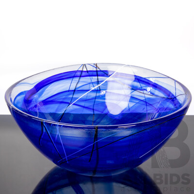 Large Art Glass Bowl by Kosta Boda