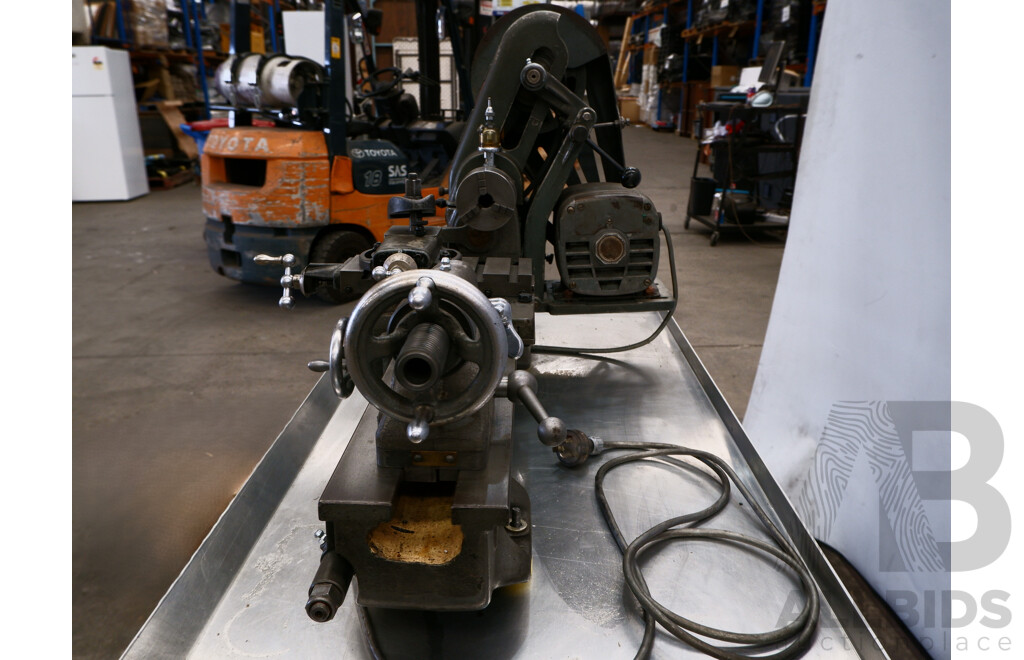 Circa 1940, Myford ML7 Lathe with Workbench & Accessories