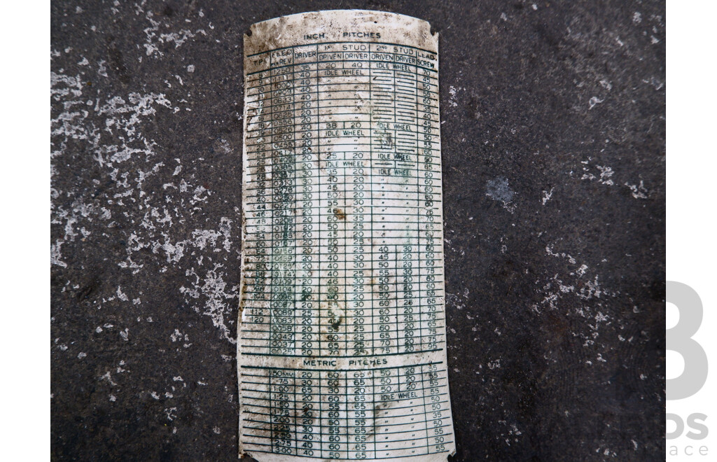 Circa 1940, Myford ML7 Lathe with Workbench & Accessories