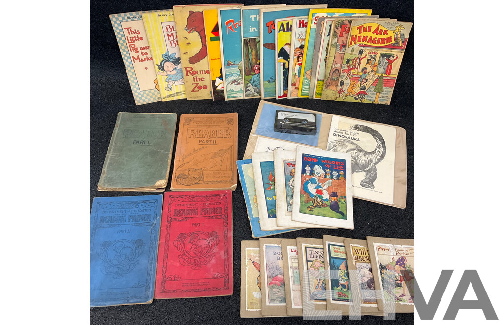 Antique and Vintage Children Books and Educational Materials, Including Various Readers and Primers From Department of Education and More