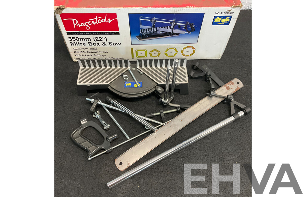 PRAGERTOOLS 550mm Precision Mitre Box & Saw