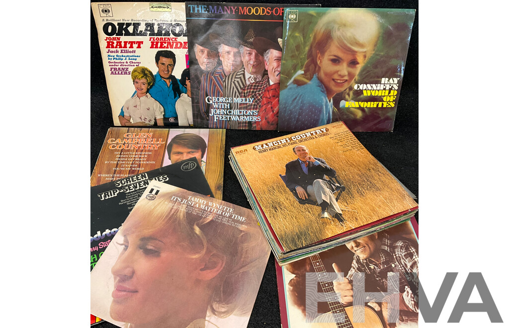 Collection of 20 Country Vintage LP Records - Including Ray Conniff, Glen Cambell, Henry Mancini, Tammy Wynette and More
