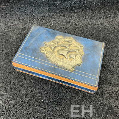 Barque From Pencil Drawing by Charles H. Moore of the 'North Star' Photograph with Vintage Sailing Embossed Box