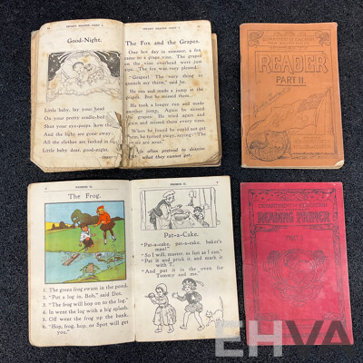 Antique and Vintage Children Books and Educational Materials, Including Various Readers and Primers From Department of Education and More