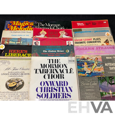 Collection of 38 Classical Music Vintage LP Records - Including Mozart, All Time Classics, Johann Strauss and More