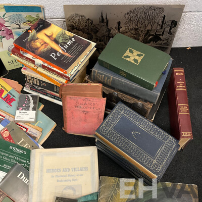 Collection of Vintage Ephemera and Collectibles, Including Custom 3D Laser-engraved Crystal Photo Blocks, Frida Kahlo Posterbook, Assorted Magazines, Books, Flight Tickets, Photos, Maps and More