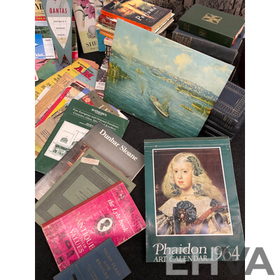 Collection of Vintage Ephemera and Collectibles, Including Custom 3D Laser-engraved Crystal Photo Blocks, Frida Kahlo Posterbook, Assorted Magazines, Books, Flight Tickets, Photos, Maps and More