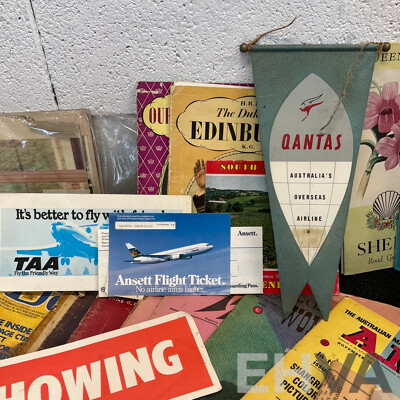 Collection of Vintage Ephemera and Collectibles, Including Custom 3D Laser-engraved Crystal Photo Blocks, Frida Kahlo Posterbook, Assorted Magazines, Books, Flight Tickets, Photos, Maps and More