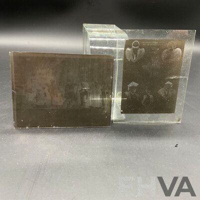 Collection of Vintage Ephemera and Collectibles, Including Custom 3D Laser-engraved Crystal Photo Blocks, Frida Kahlo Posterbook, Assorted Magazines, Books, Flight Tickets, Photos, Maps and More