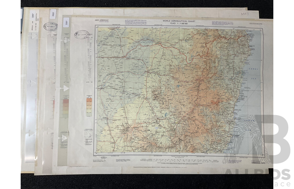 Vintage Collection Australia Armidale Map & Australia Tarcoola Map - Lot of 5