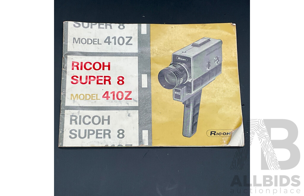 Ricoh Super 8 Model 410Z Movie Camera with Case and Manual