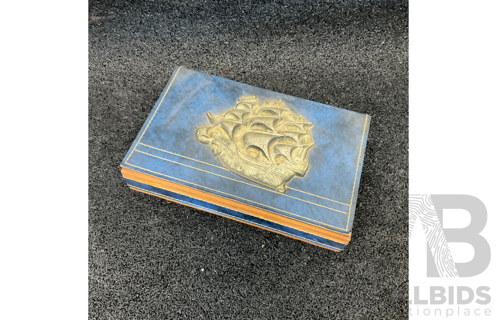 Barque From Pencil Drawing by Charles H. Moore of the 'North Star' Photograph with Vintage Sailing Embossed Box