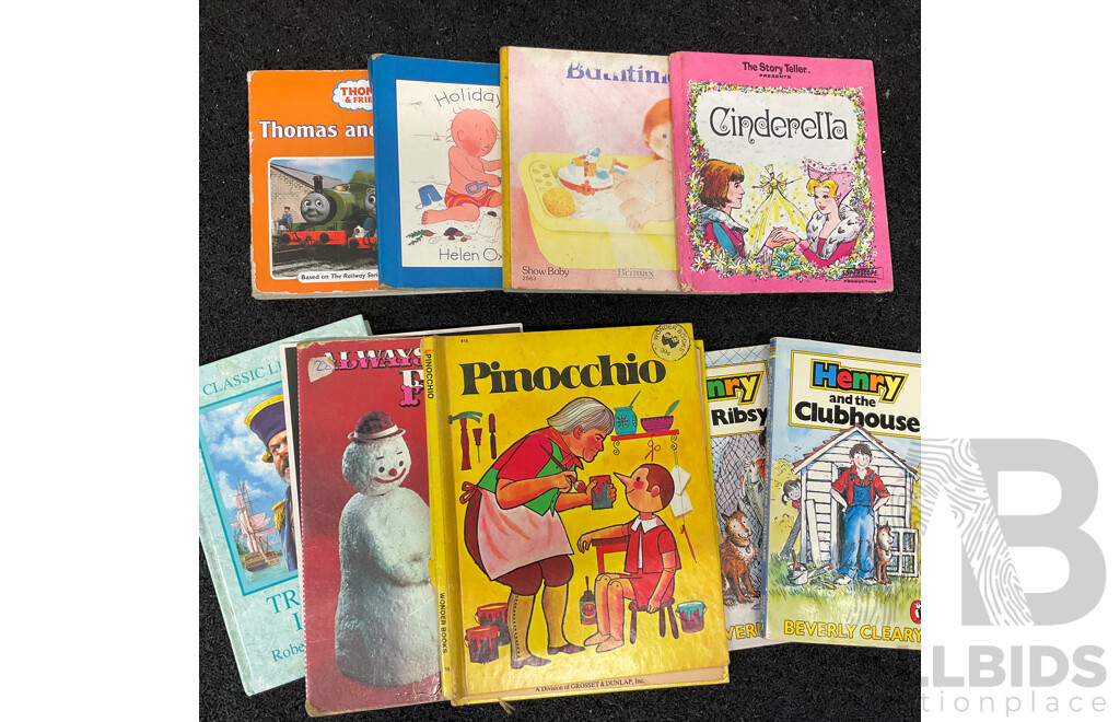 Antique and Vintage Children Books and Comics, Including Several Notable Titles and Series - the Little Golden Books (1969), Pinocchio, Walt Disney's Comics, Joey the Baby Kangaroo and More