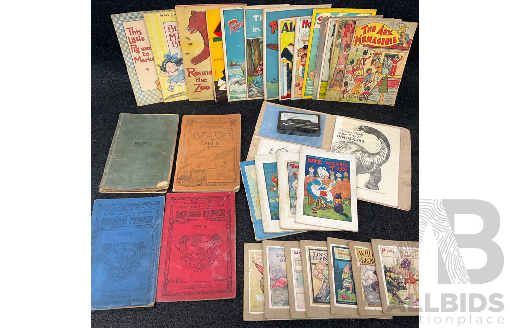 Antique and Vintage Children Books and Educational Materials, Including Various Readers and Primers From Department of Education and More