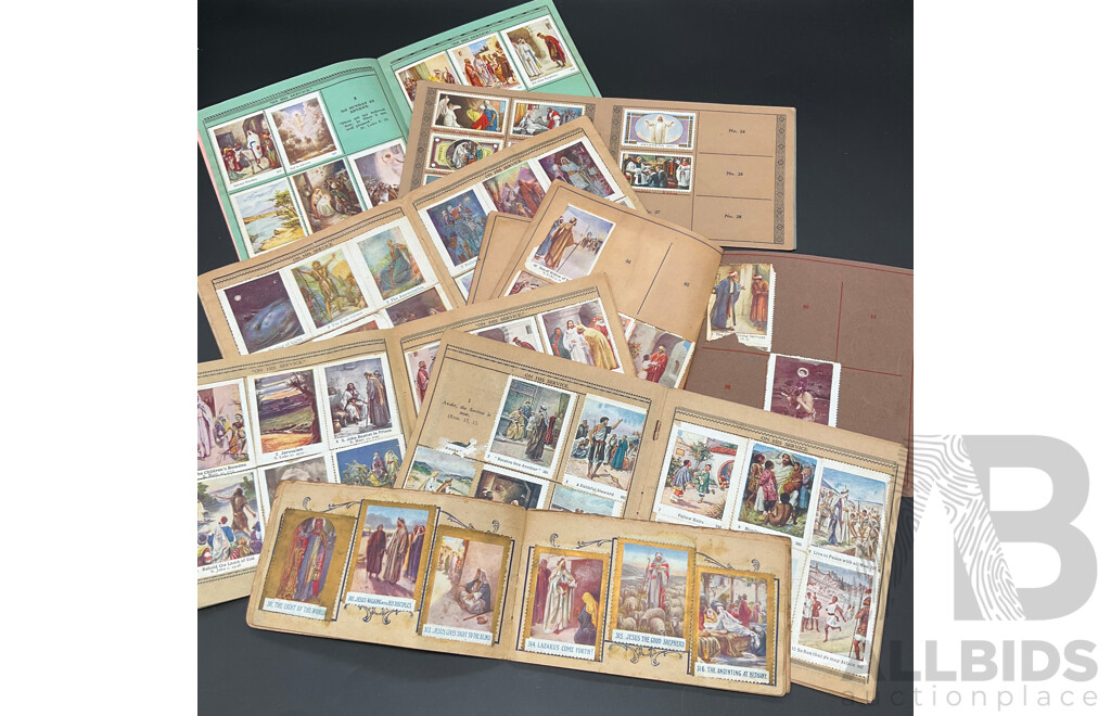 Collection of Australian and International Decimal/Pre-decimal Circulated Stamps , Sunday School Art Stamp Albums and Others