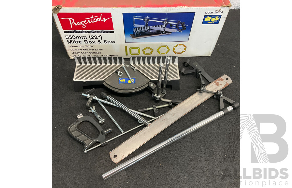 PRAGERTOOLS 550mm Precision Mitre Box & Saw