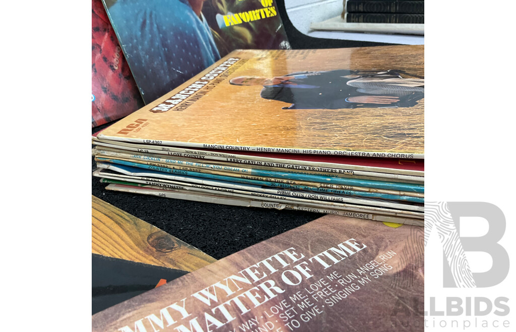 Collection of 20 Country Vintage LP Records - Including Ray Conniff, Glen Cambell, Henry Mancini, Tammy Wynette and More
