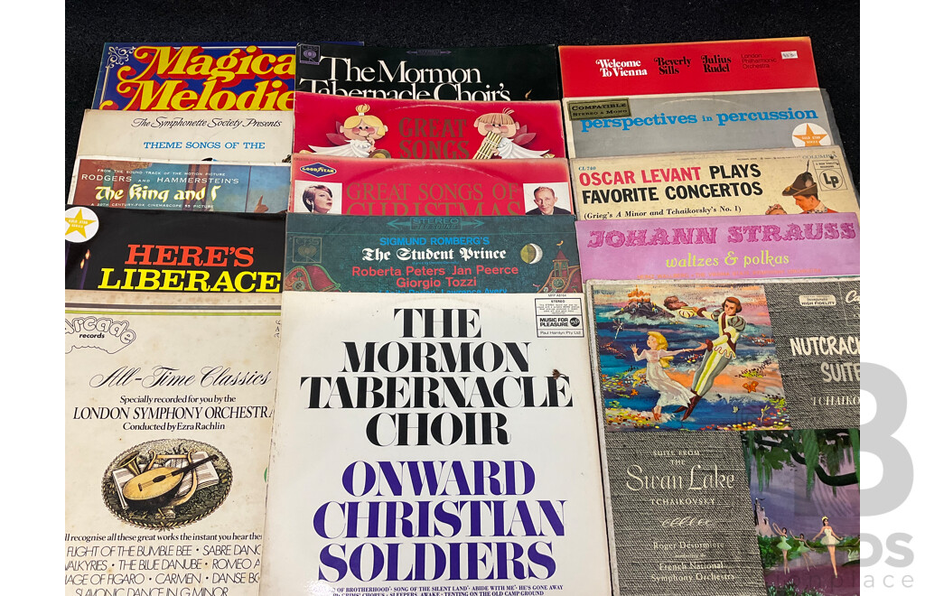 Collection of 38 Classical Music Vintage LP Records - Including Mozart, All Time Classics, Johann Strauss and More