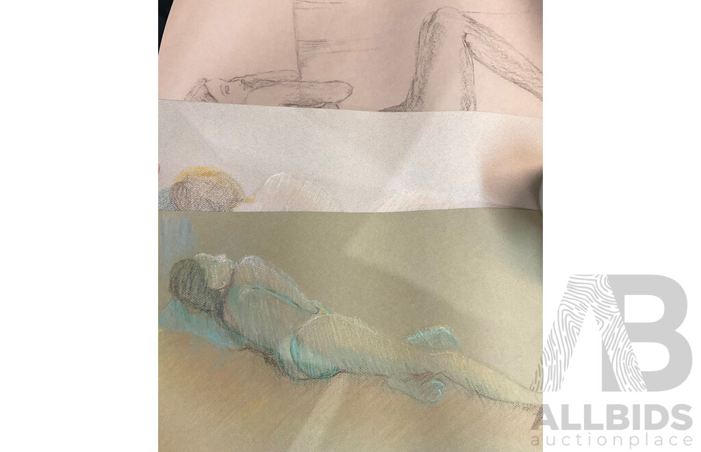 Practice Pieces: Life Drawings, Nude Figures & Abstract Paintings