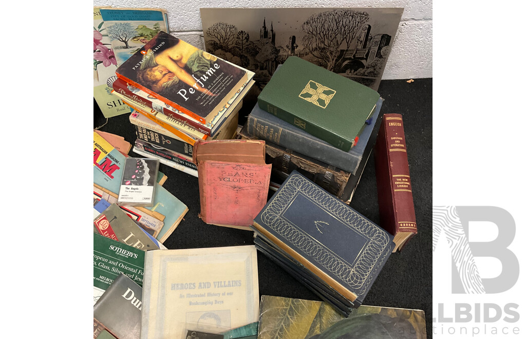 Collection of Vintage Ephemera and Collectibles, Including Custom 3D Laser-engraved Crystal Photo Blocks, Frida Kahlo Posterbook, Assorted Magazines, Books, Flight Tickets, Photos, Maps and More