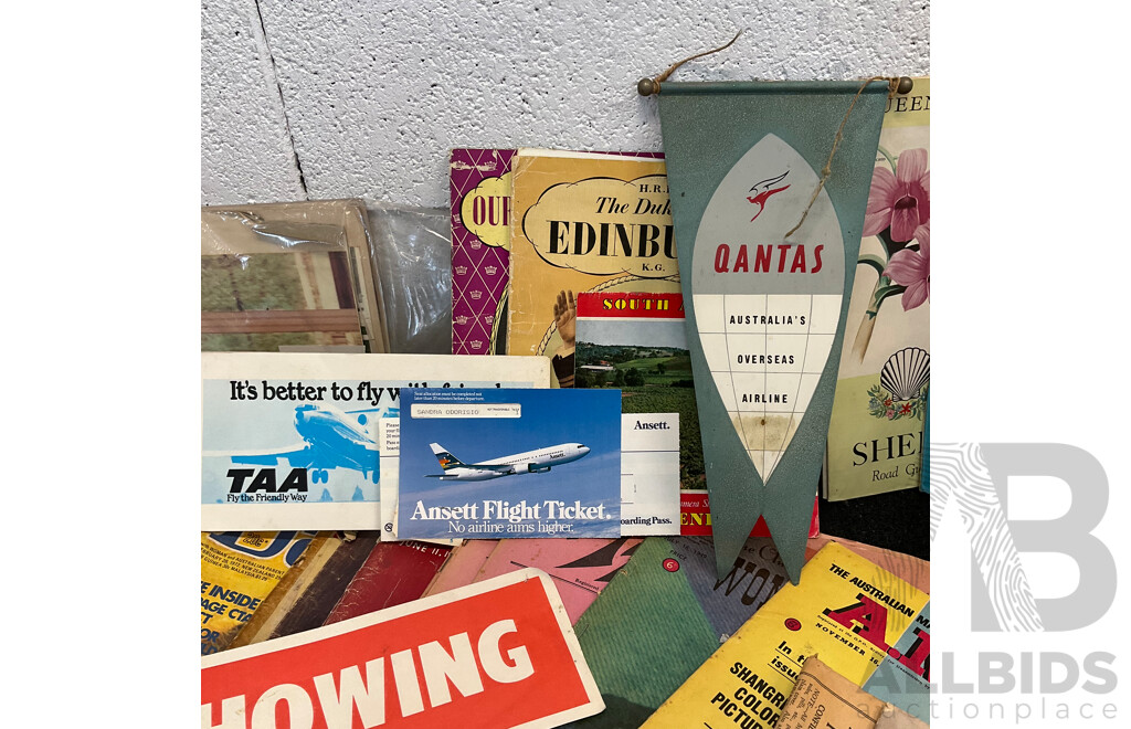 Collection of Vintage Ephemera and Collectibles, Including Custom 3D Laser-engraved Crystal Photo Blocks, Frida Kahlo Posterbook, Assorted Magazines, Books, Flight Tickets, Photos, Maps and More