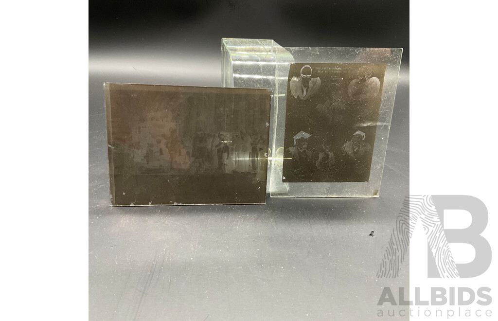 Collection of Vintage Ephemera and Collectibles, Including Custom 3D Laser-engraved Crystal Photo Blocks, Frida Kahlo Posterbook, Assorted Magazines, Books, Flight Tickets, Photos, Maps and More