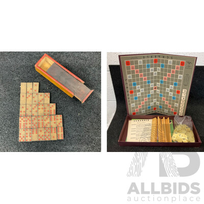 Vintage Domino Set & T.R.URBAN & CO. Scrabble Set - Lot of 2