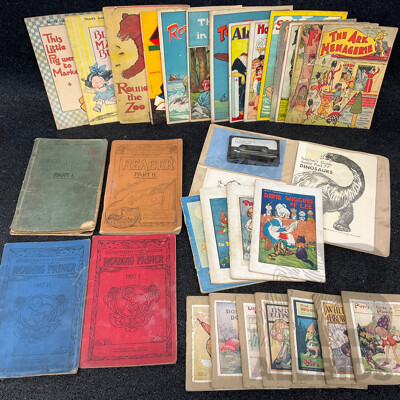 Antique and Vintage Children Books and Educational Materials, Including Various Readers and Primers From Department of Education and More