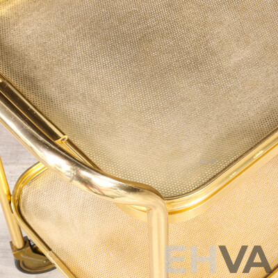 Retro Brass Two Tier Drinks Trolley by Carefree, UK