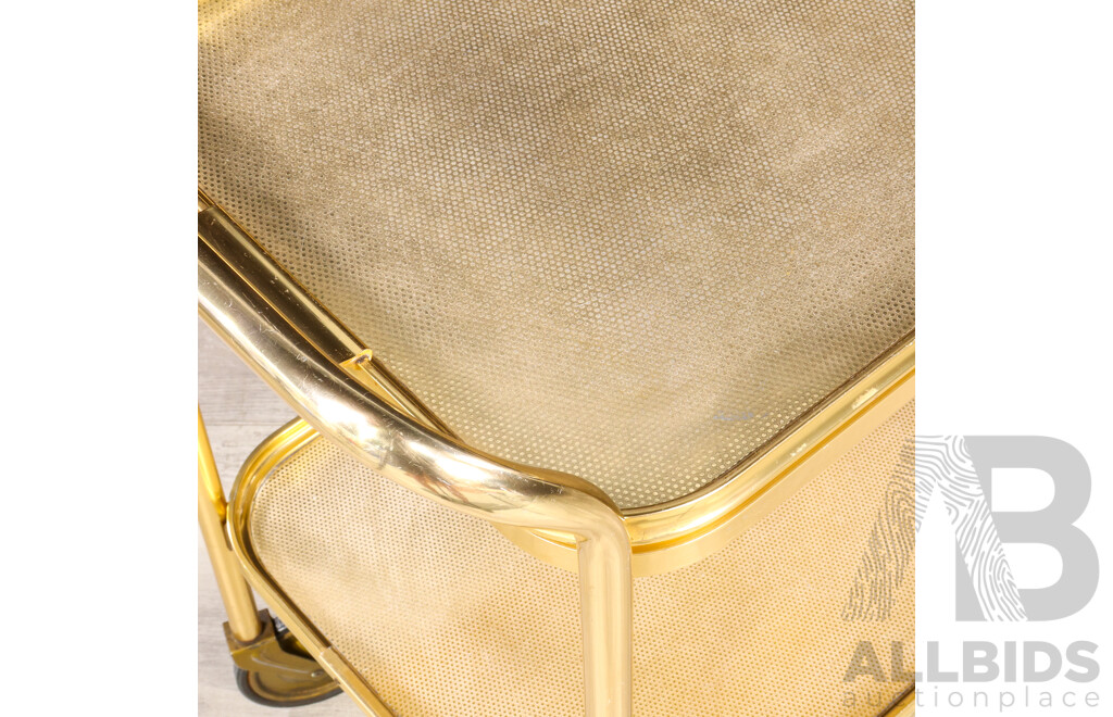 Retro Brass Two Tier Drinks Trolley by Carefree, UK