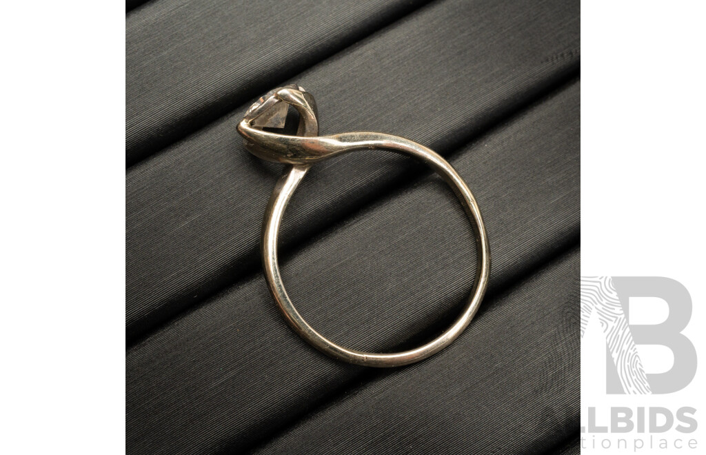 18ct Vintage Diamond Solitaire Engagement Ring, Est TDW 0.48ct, Size R, 3.10 Grams